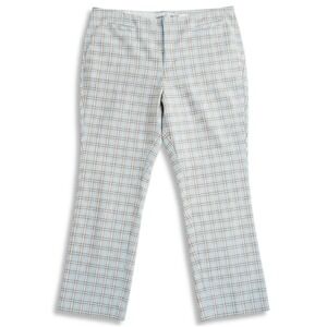 Dockers Capri Pants Womens 14 Blue Plaid Stretch Cotton Checkered Crop Preppy